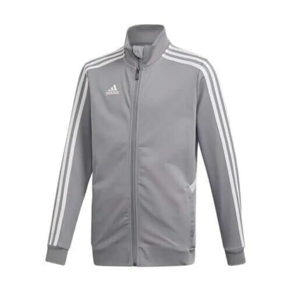 Adidas Youth Unisex Kids TIRO19 Training Jacket Gray Striped Full Zip NWT Size S